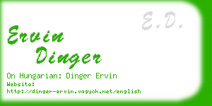 ervin dinger business card